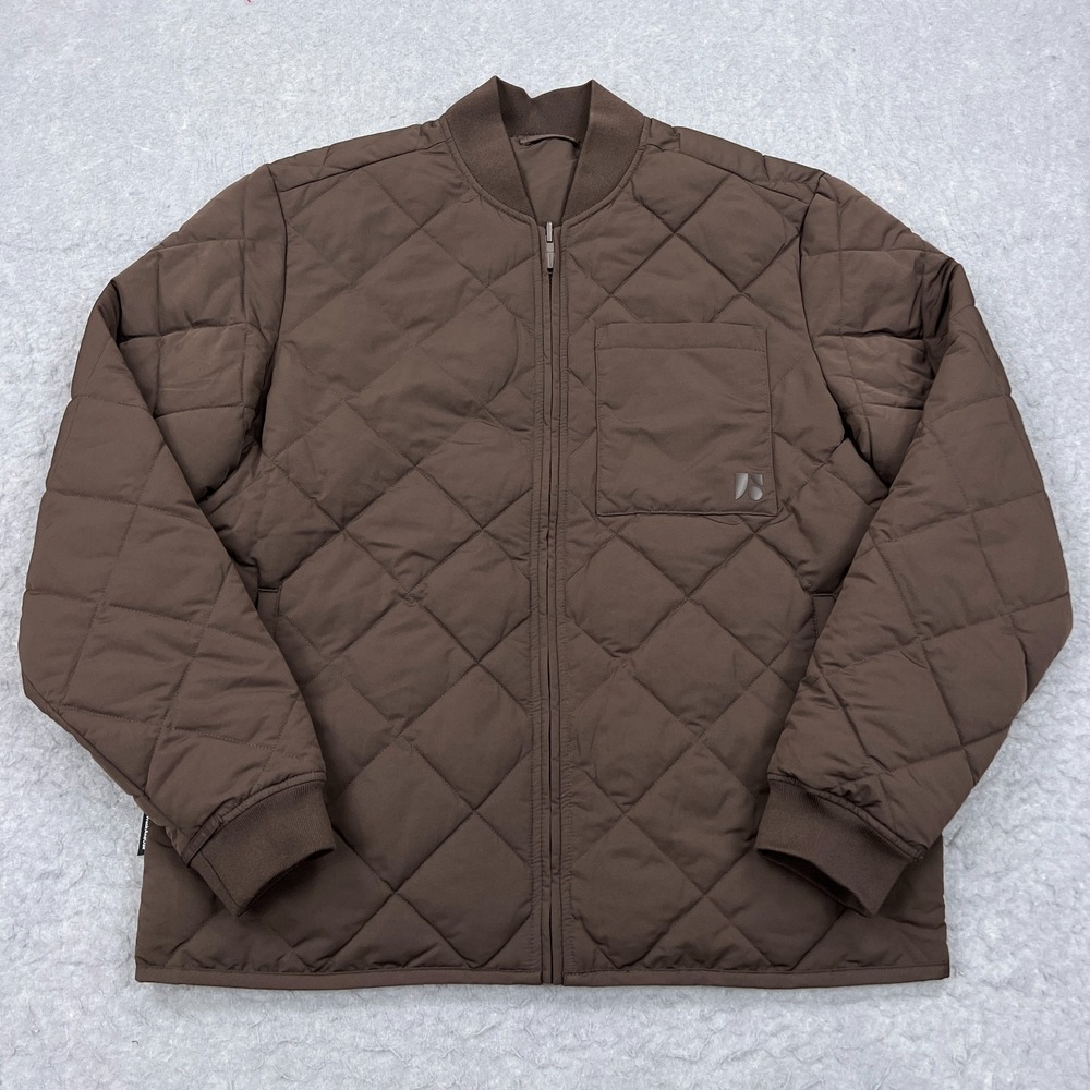 Frank And Oak Coat Womens Medium* Brown Skyline Reversible Bomber Jacket Quilted
